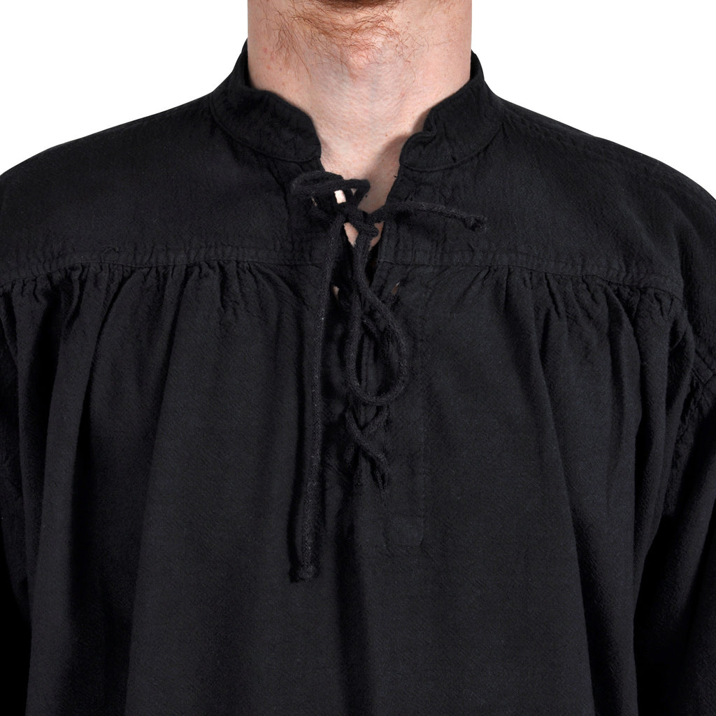 Produktbild Mittelalter Stehkragen Schnürhemd Friedrich schwarz
