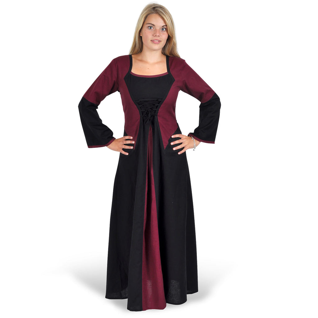 Produktbild Elena Kleid schwarz-bordeaux