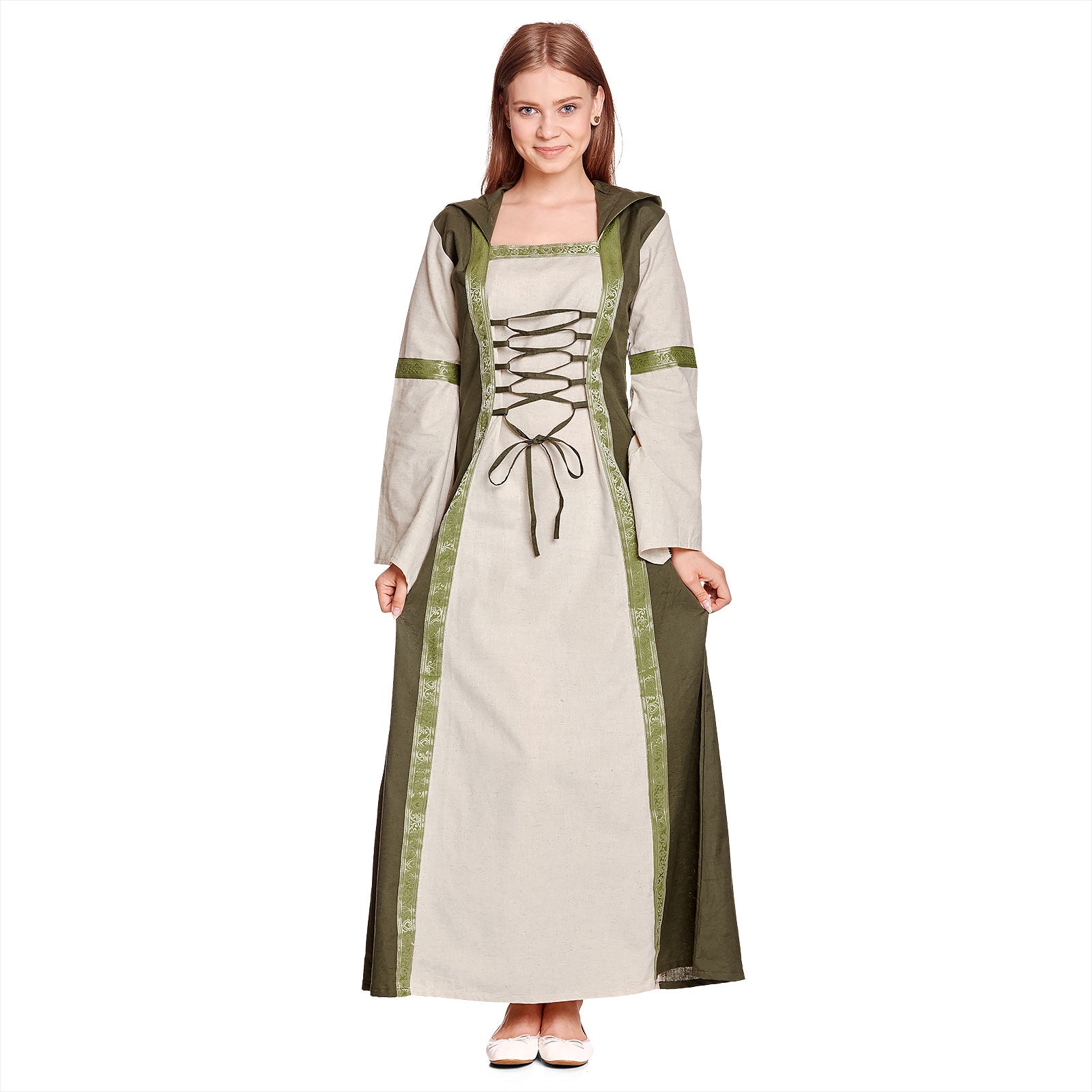 Produktbild Rebecca Mittelalter Kleid natur-grün
