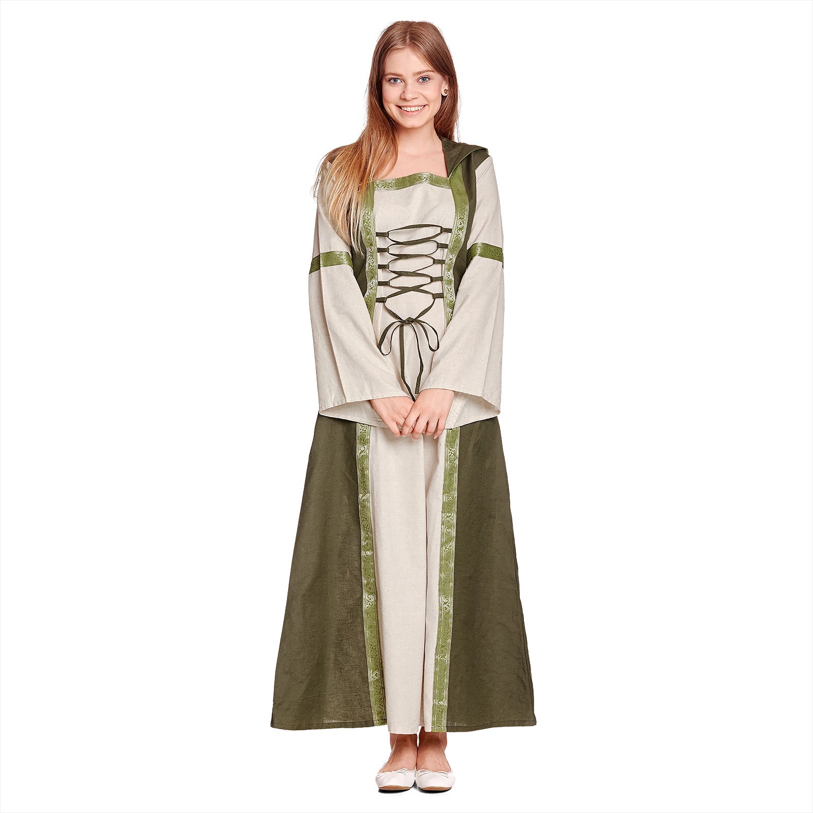 Produktbild Rebecca Mittelalter Kleid natur-grün