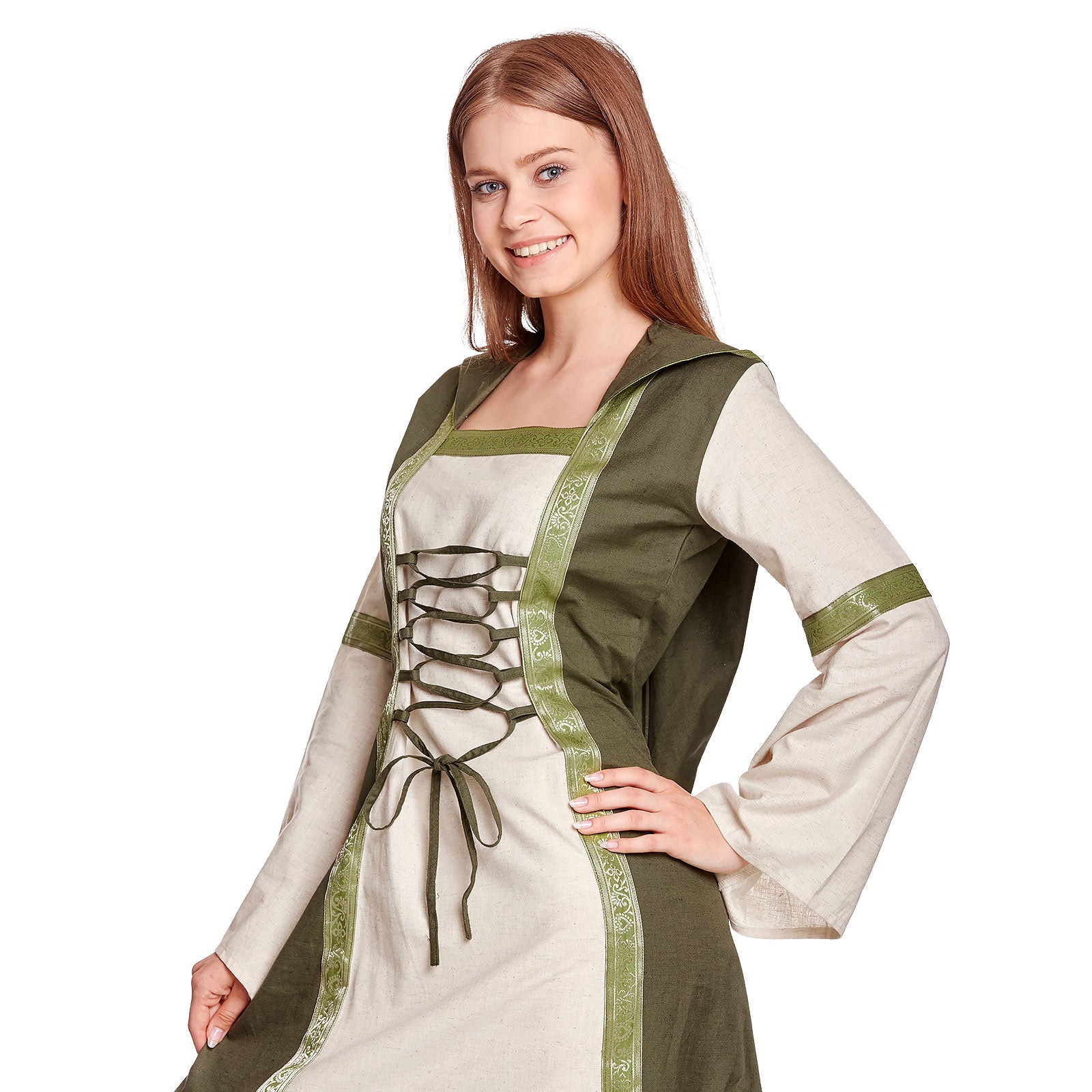 Produktbild Rebecca Mittelalter Kleid natur-grün