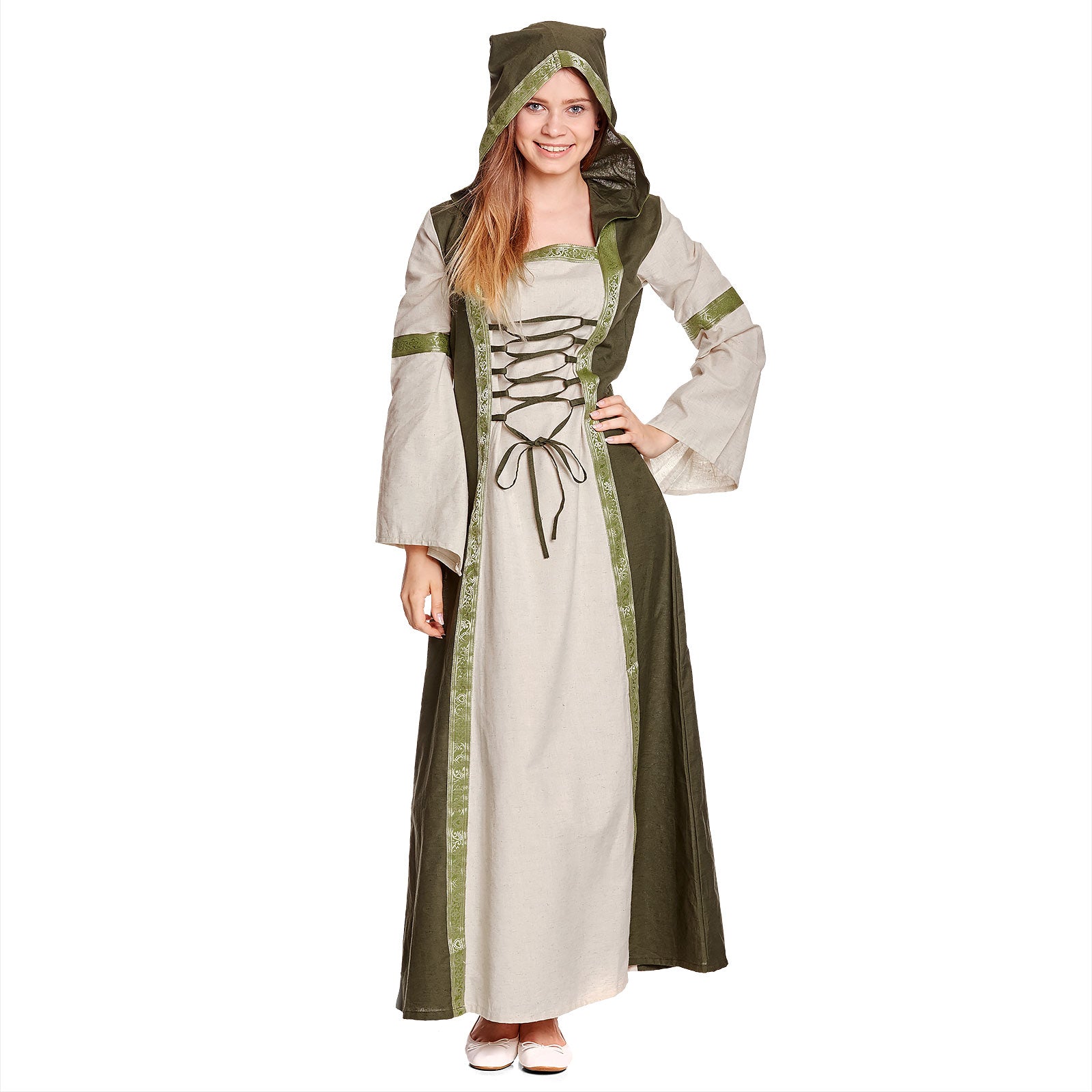 Produktbild Rebecca Mittelalter Kleid natur-grün