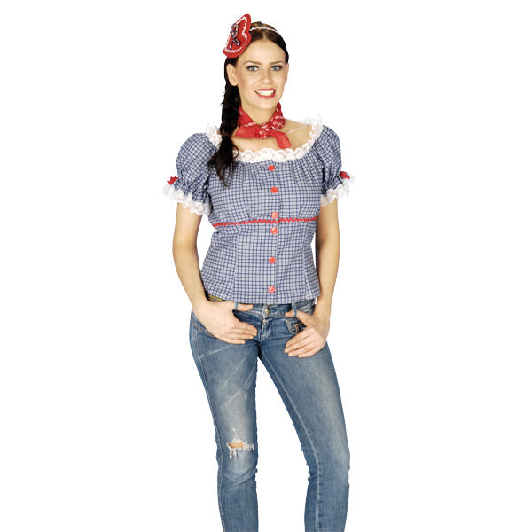 Produktbild Wiesn Bluse, kariert mit Spitze