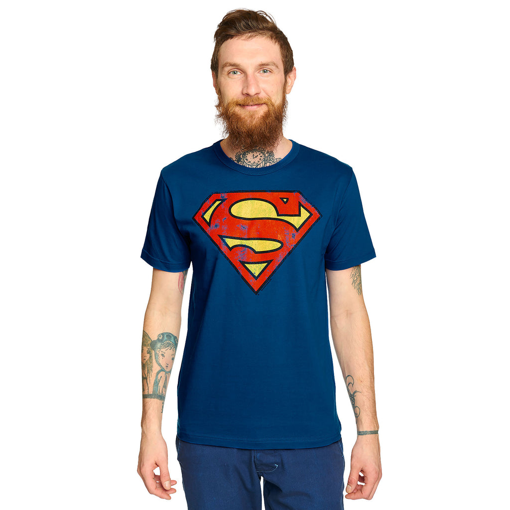 Produktbild Superman - Distressed Logo T-Shirt blau