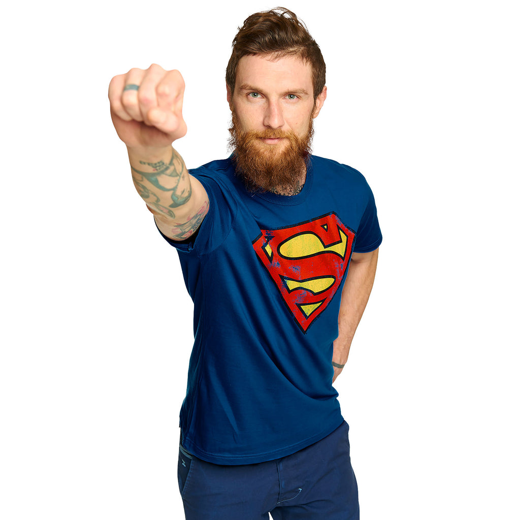 Produktbild Superman - Distressed Logo T-Shirt blau
