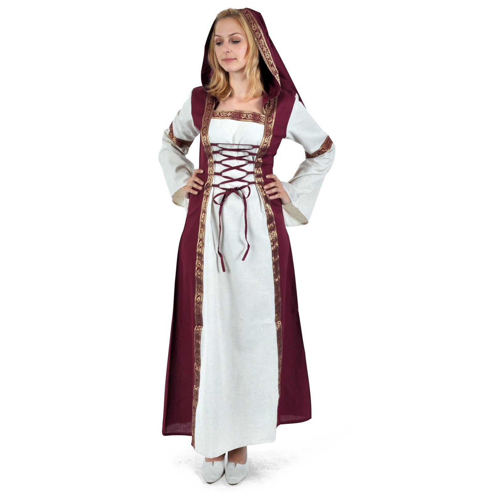 Produktbild Chiara Mittelalter Kleid natur-rot