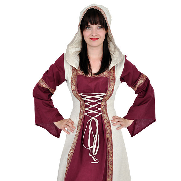 Produktbild Saphiria Mittelalter Kleid bordeaux-natur