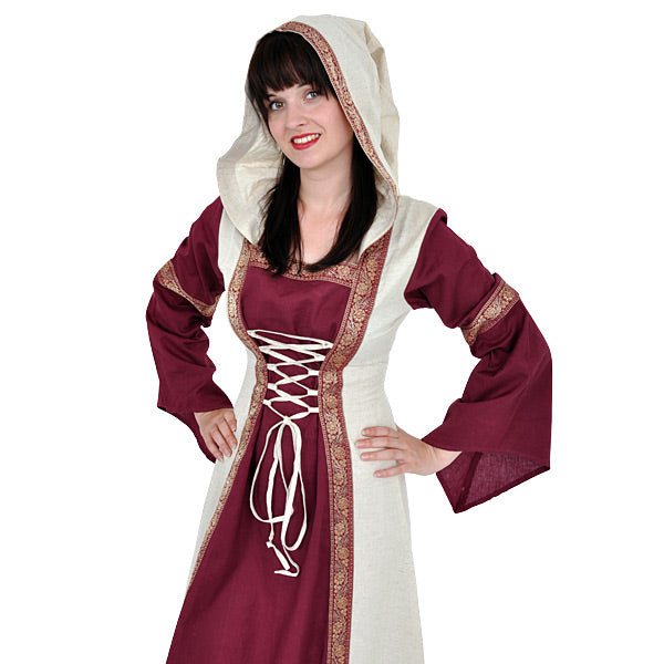Produktbild Saphiria Mittelalter Kleid bordeaux-natur