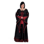 Produktbild Mittelalter Bluse im Leinen Look schwarz-rot