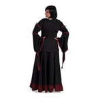 Produktbild Mittelalter Bluse im Leinen Look schwarz-rot