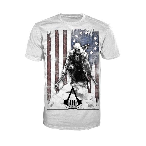Produktbild Assassins Creed III - Burned Flag T-Shirt weiß