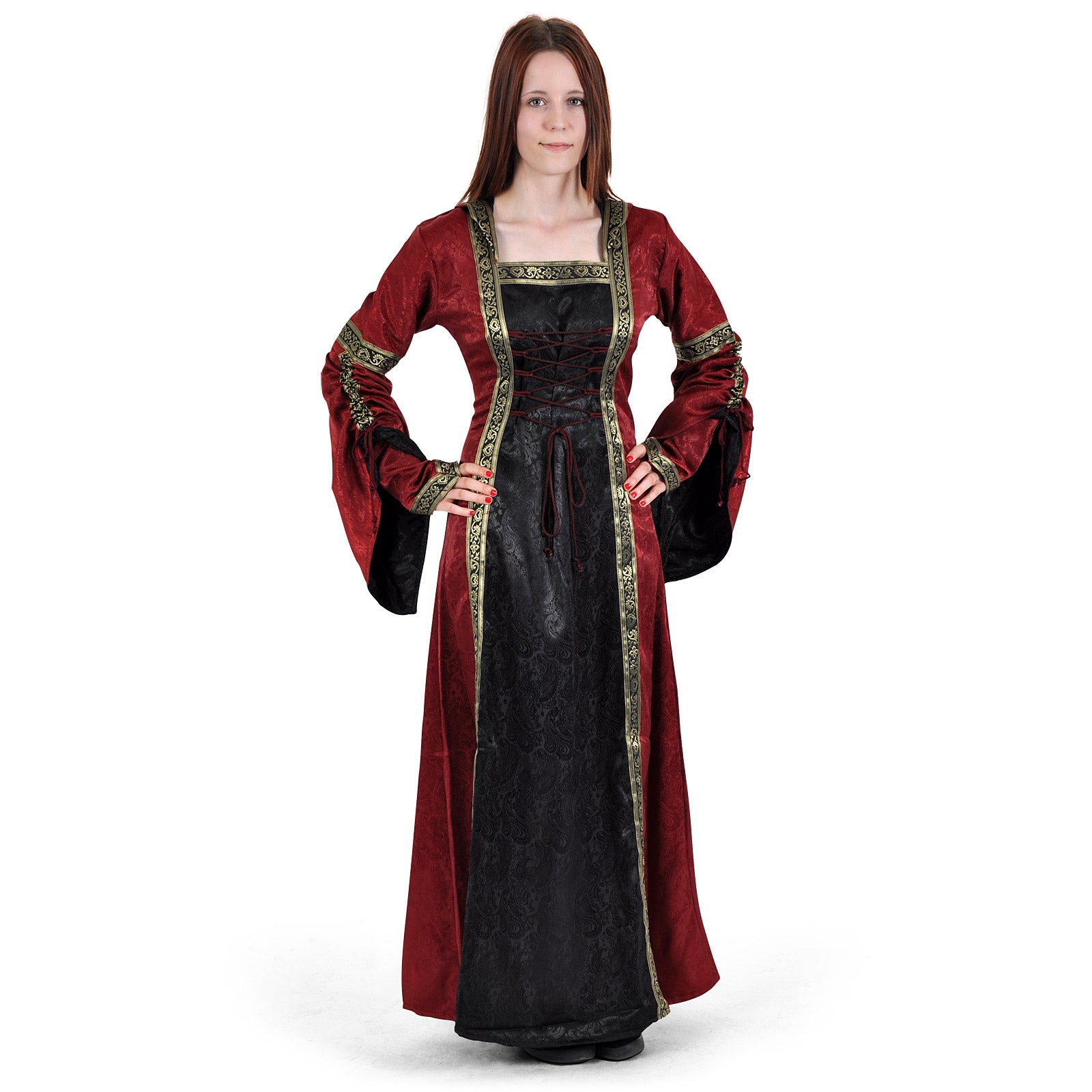 Produktbild Mittelalterkleid Iris bordeaux-schwarz