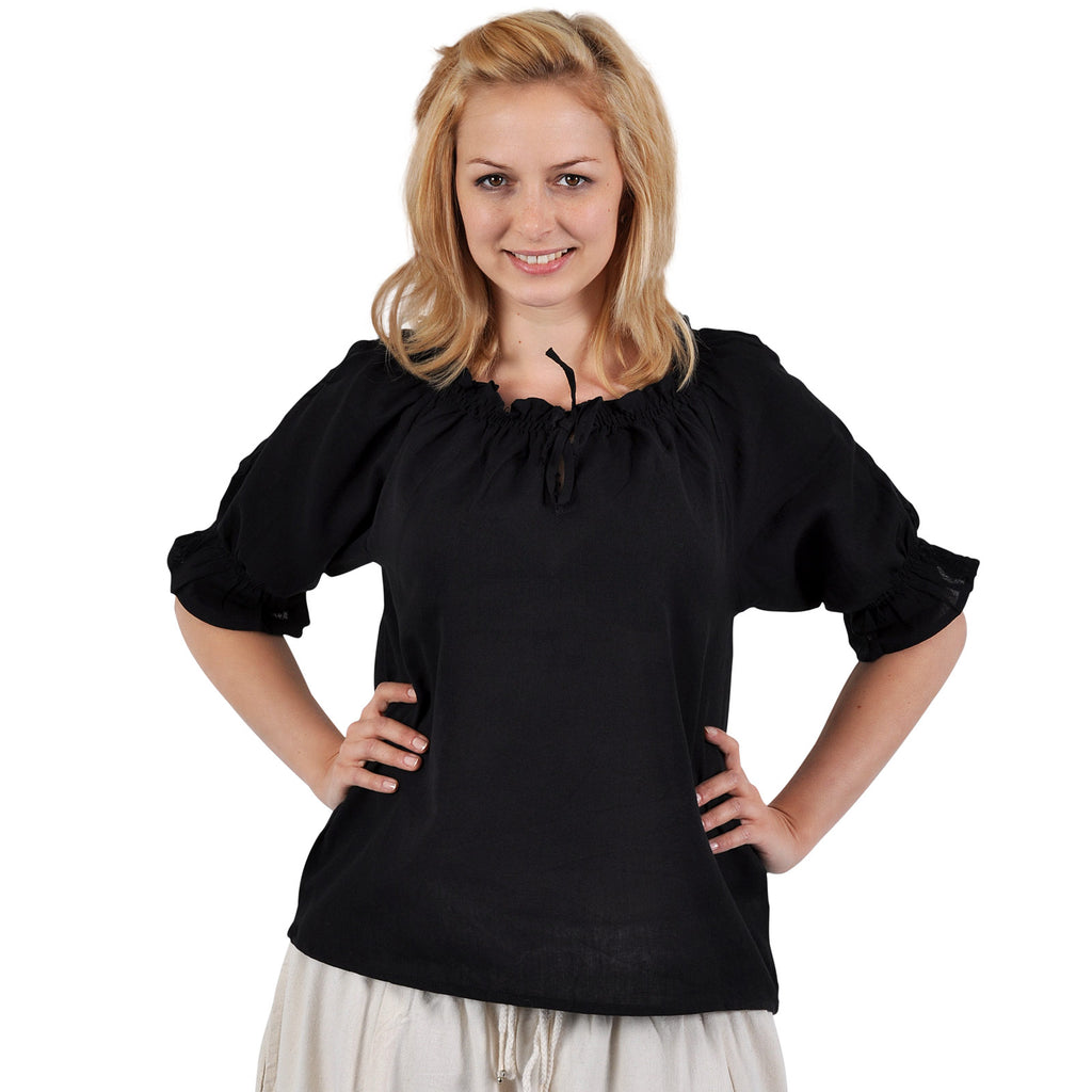 Produktbild Mittelalter Kurzarmbluse Sandra schwarz