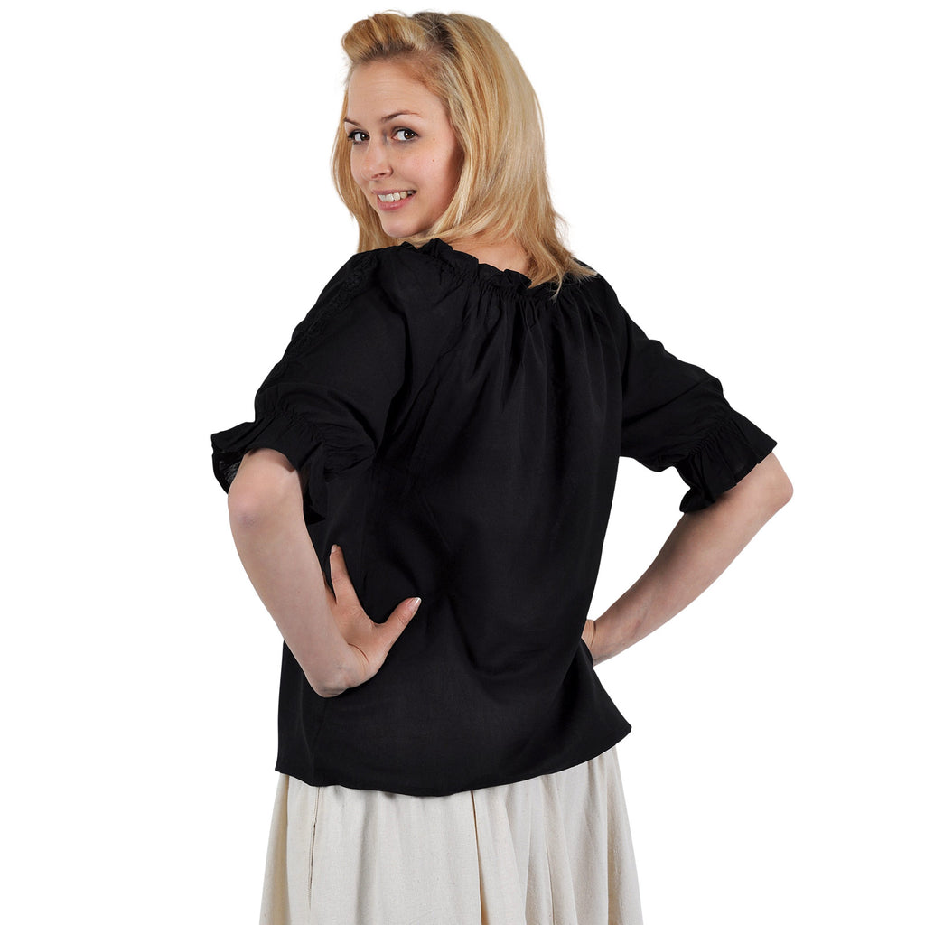 Produktbild Mittelalter Kurzarmbluse Sandra schwarz