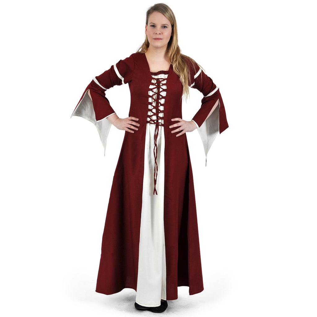 Produktbild Mittelalter Kleid Katherina rot-natur