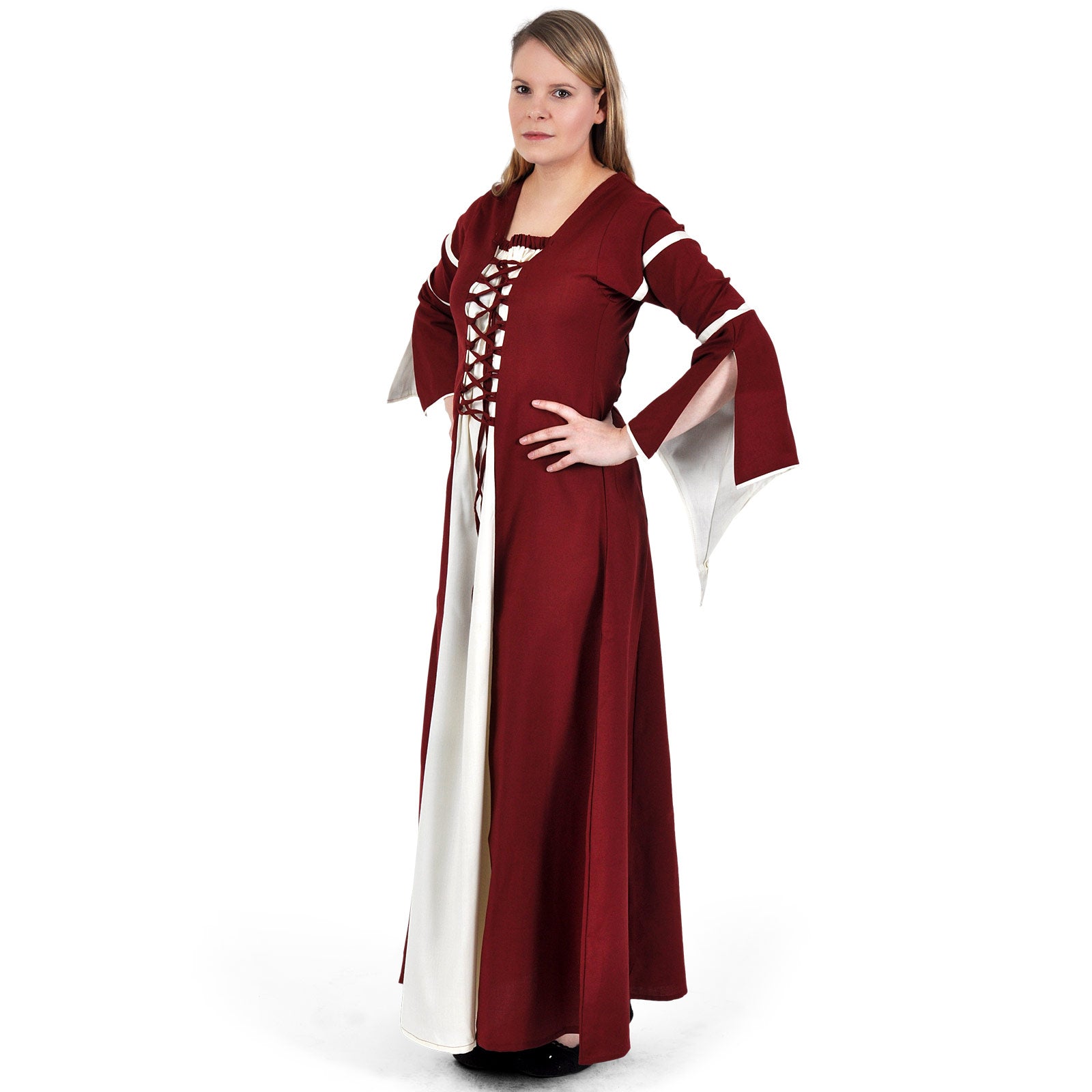 Produktbild Mittelalter Kleid Katherina rot-natur