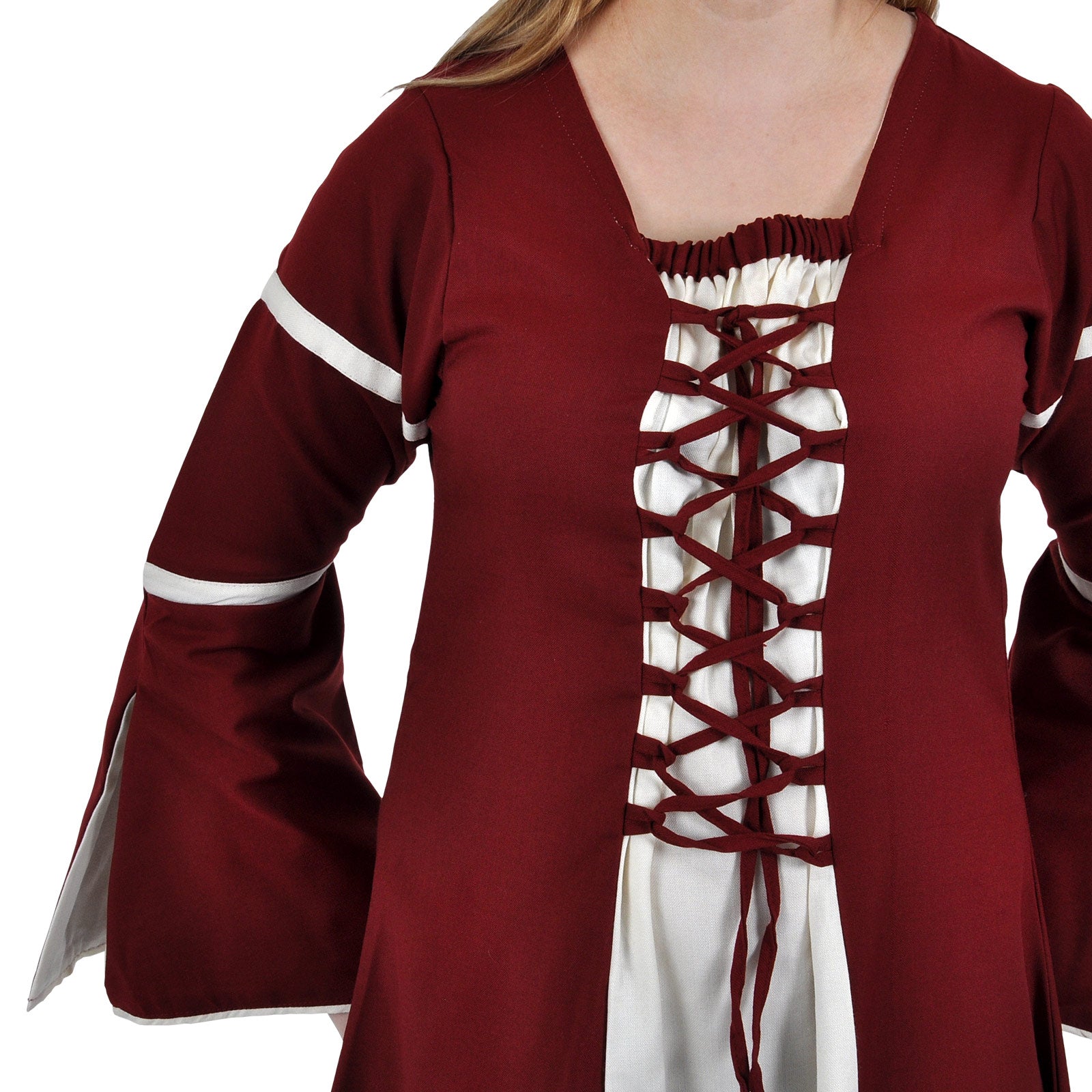 Produktbild Mittelalter Kleid Katherina rot-natur