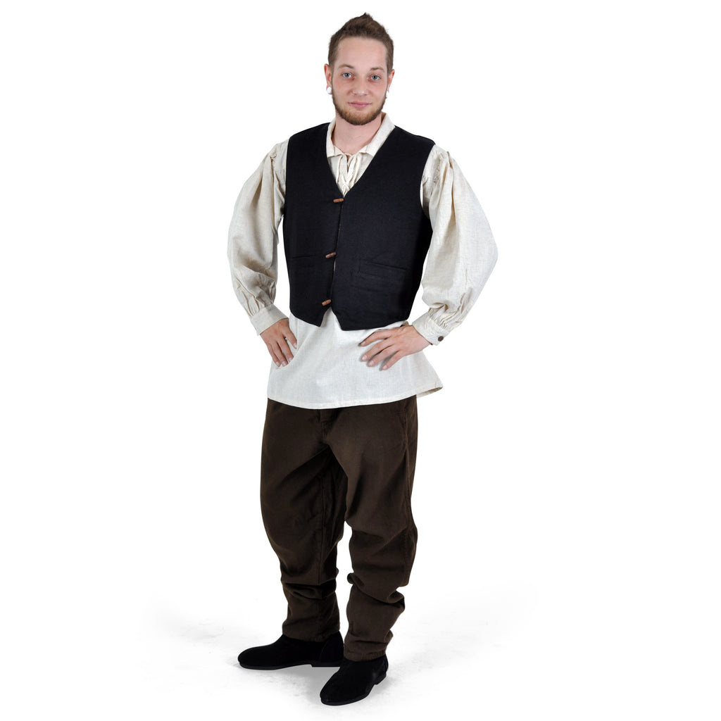 Produktbild Mittelalter Weste Heinrich mit Taschen schwarz