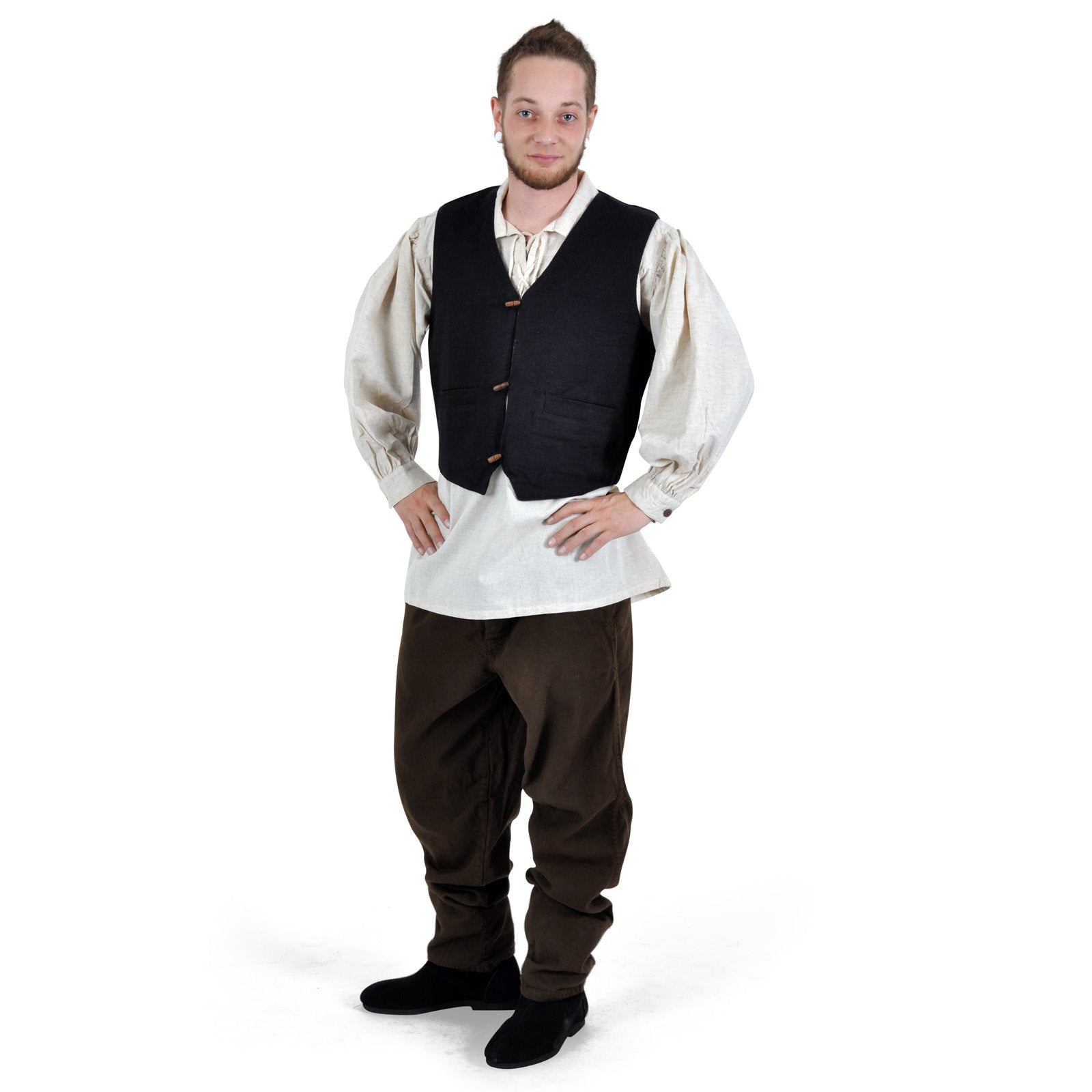 Produktbild Mittelalter Weste Heinrich mit Taschen schwarz
