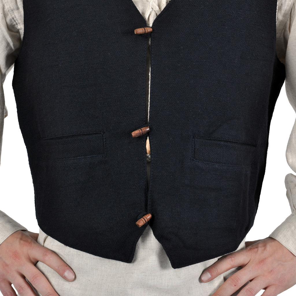 Produktbild Mittelalter Weste Heinrich mit Taschen schwarz