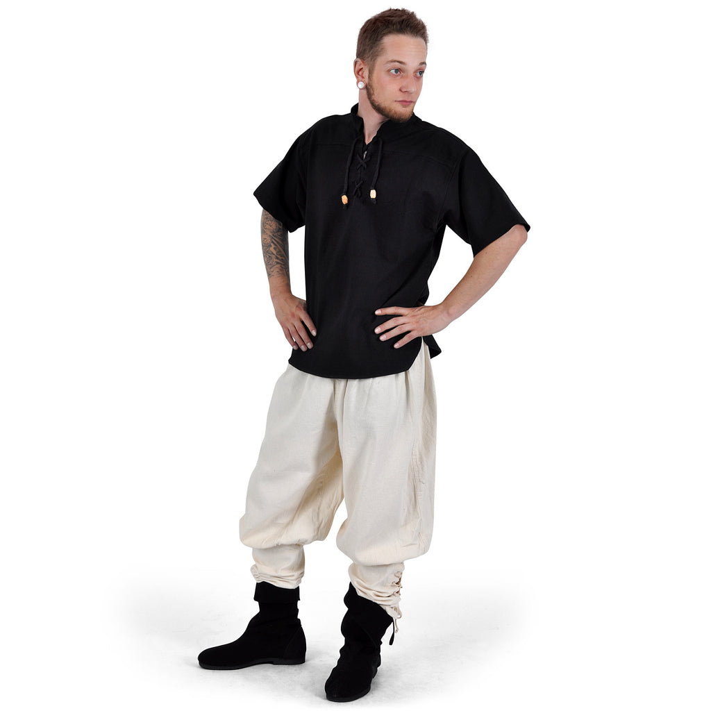 Produktbild Mittelalter Hemd Kurzarm schwarz