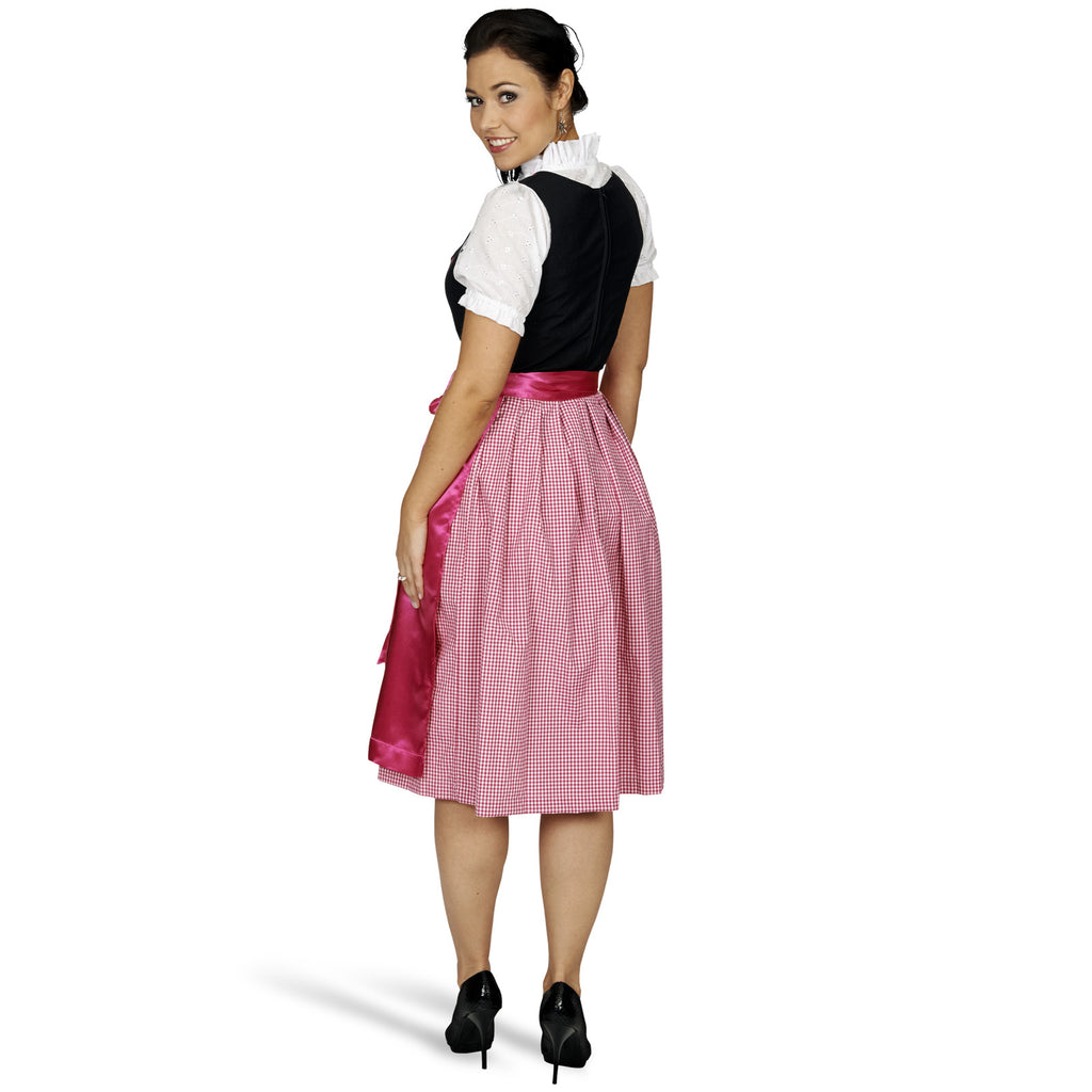 Produktbild Dirndl schwarz pink - Trachtenkleid mit Stickerei und Schnürung