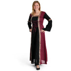 Produktbild Mittelalter Kleid Applonia mit abnehmbaren Ärmeln schwarz-bordeaux
