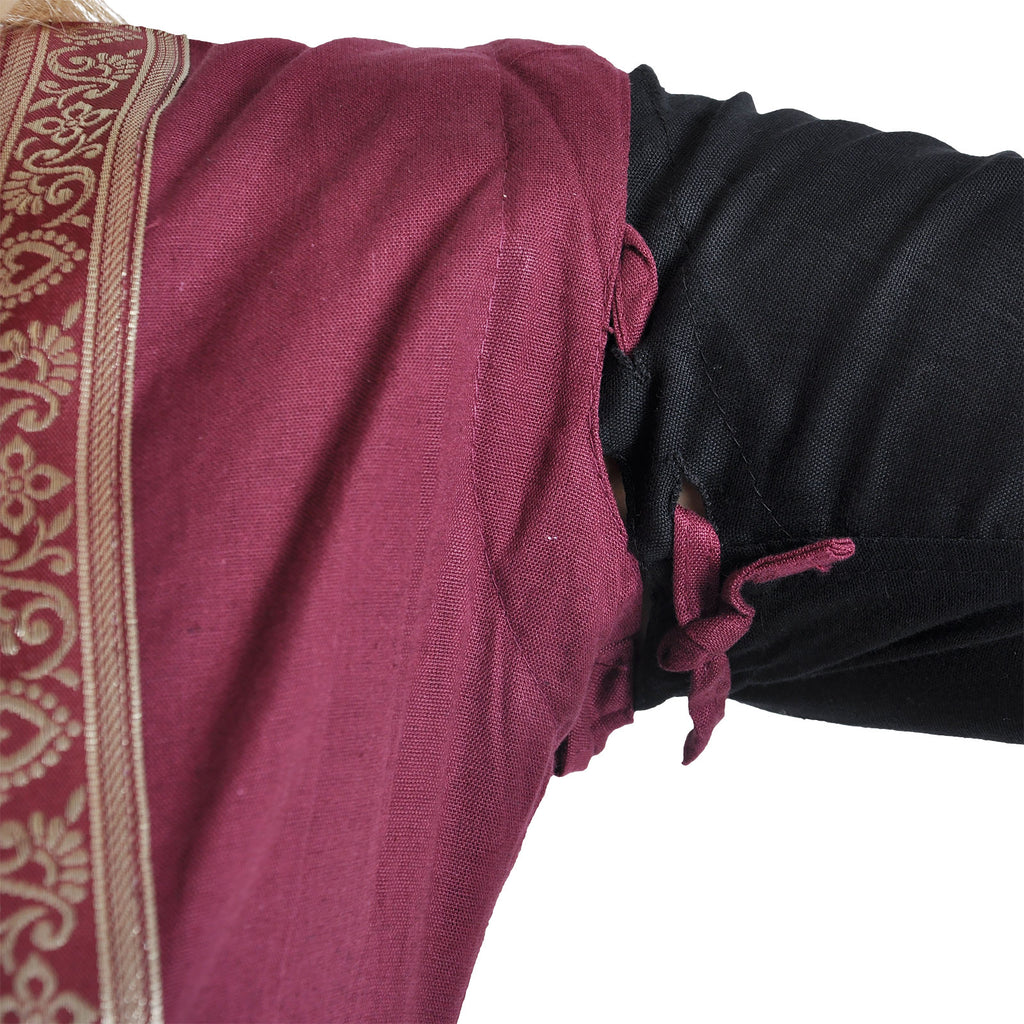 Produktbild Mittelalter Kleid Applonia mit abnehmbaren Ärmeln schwarz-bordeaux