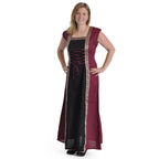 Produktbild Mittelalter Kleid Applonia mit abnehmbaren Ärmeln schwarz-bordeaux