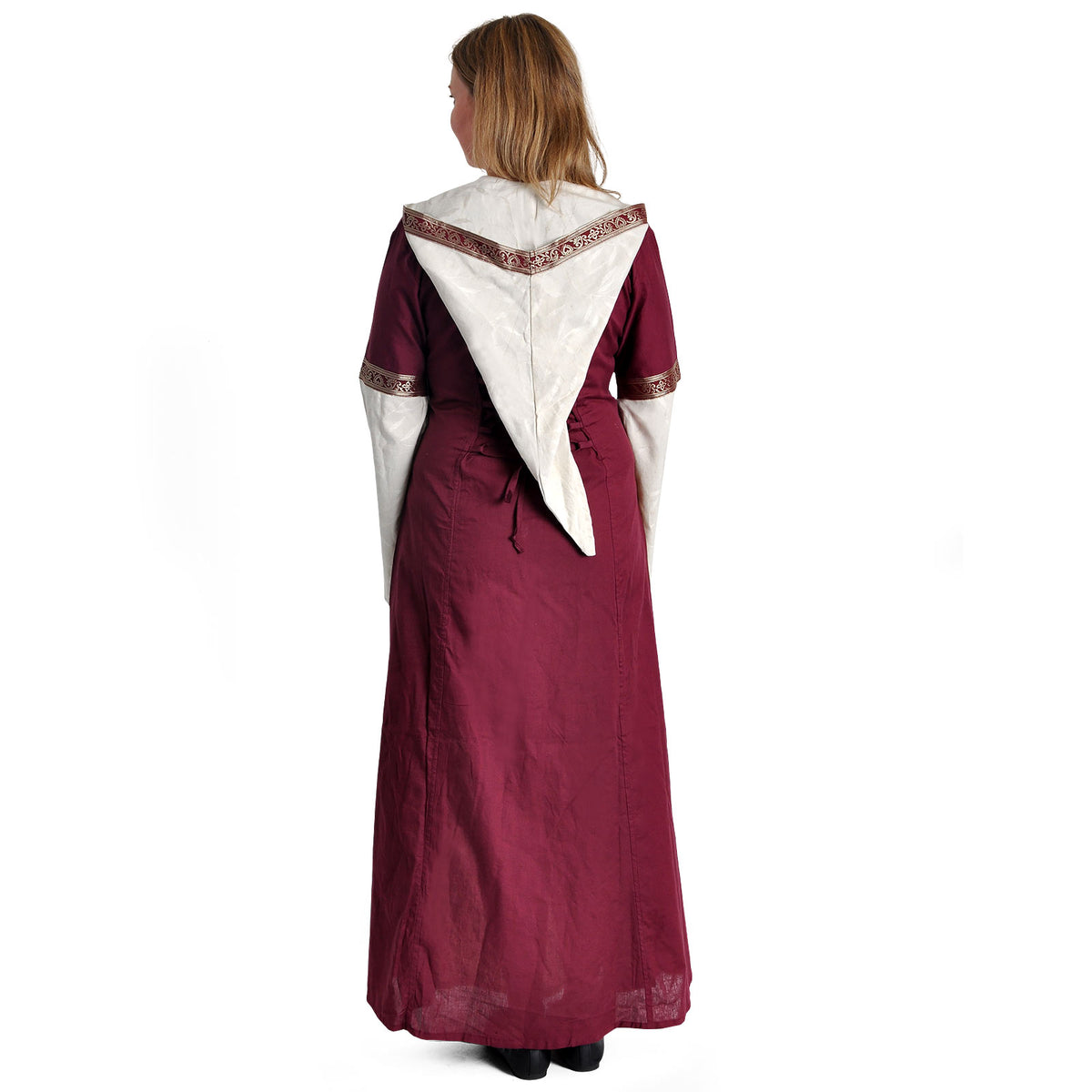 Produktbild Mittelalter Kleid Brigitta natur-bordeaux