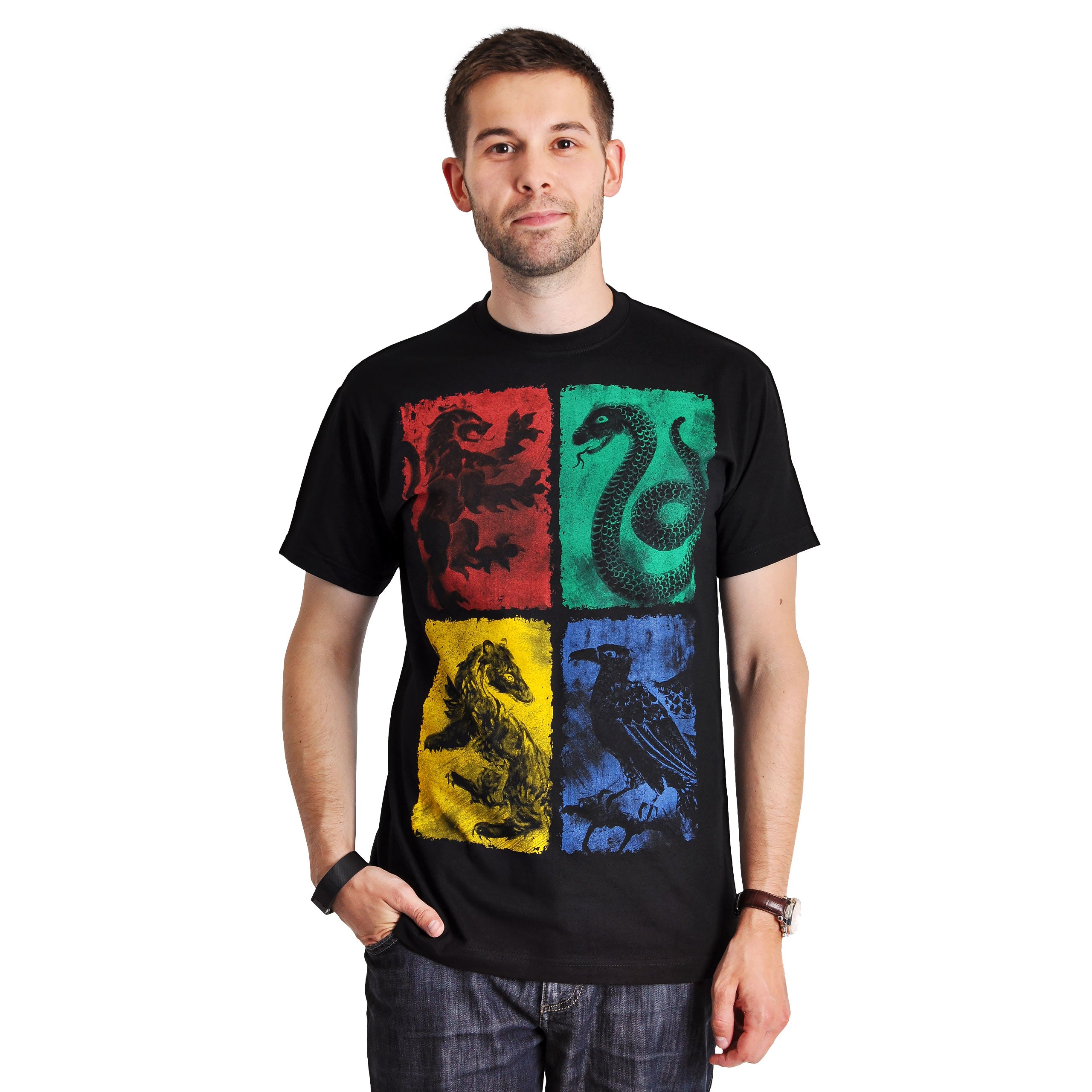 Produktbild Harry Potter - Hogwarts Wappen distressed T-Shirt schwarz