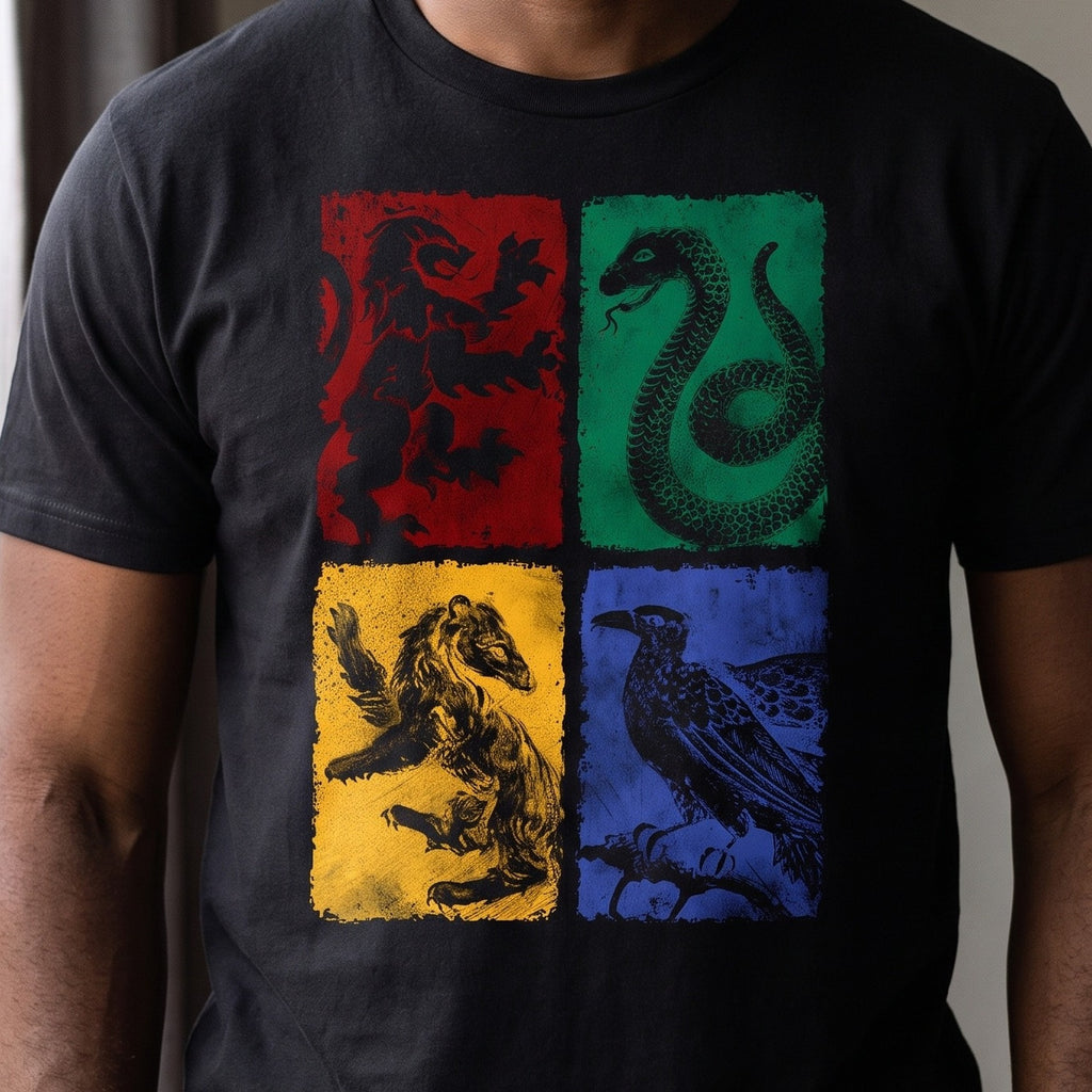 Produktbild Harry Potter - Hogwarts Wappen distressed T-Shirt schwarz