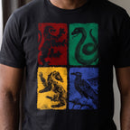 Produktbild Harry Potter - Hogwarts Wappen distressed T-Shirt schwarz