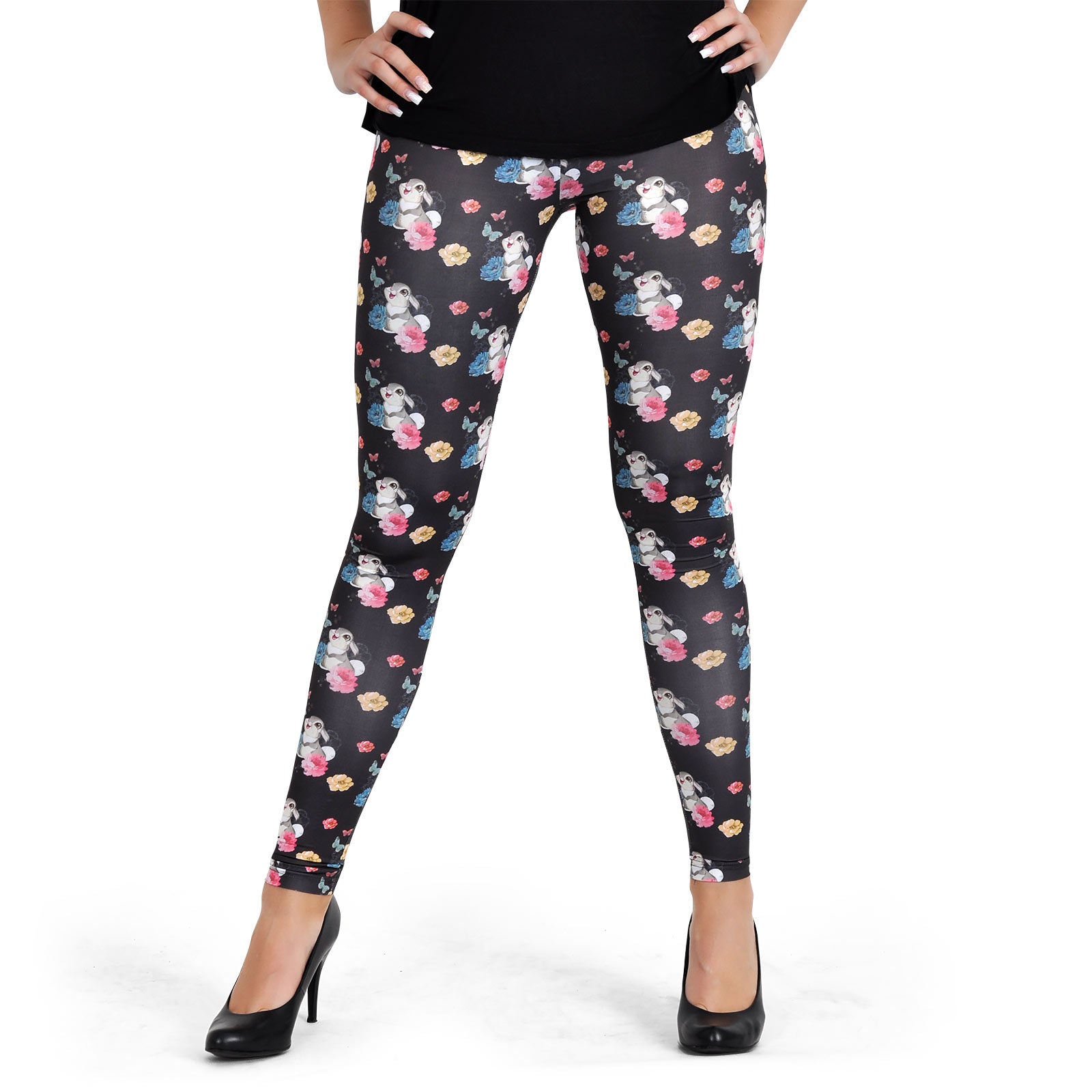 Produktbild Bambi - Klopfer Flower Power Leggings schwarz