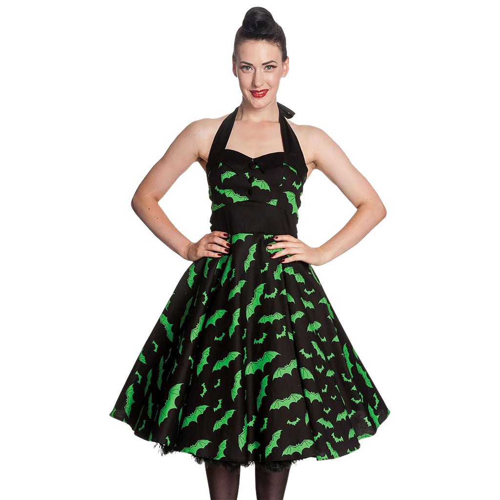 Produktbild Rockabilly-Kleid Bat schwarz-grün