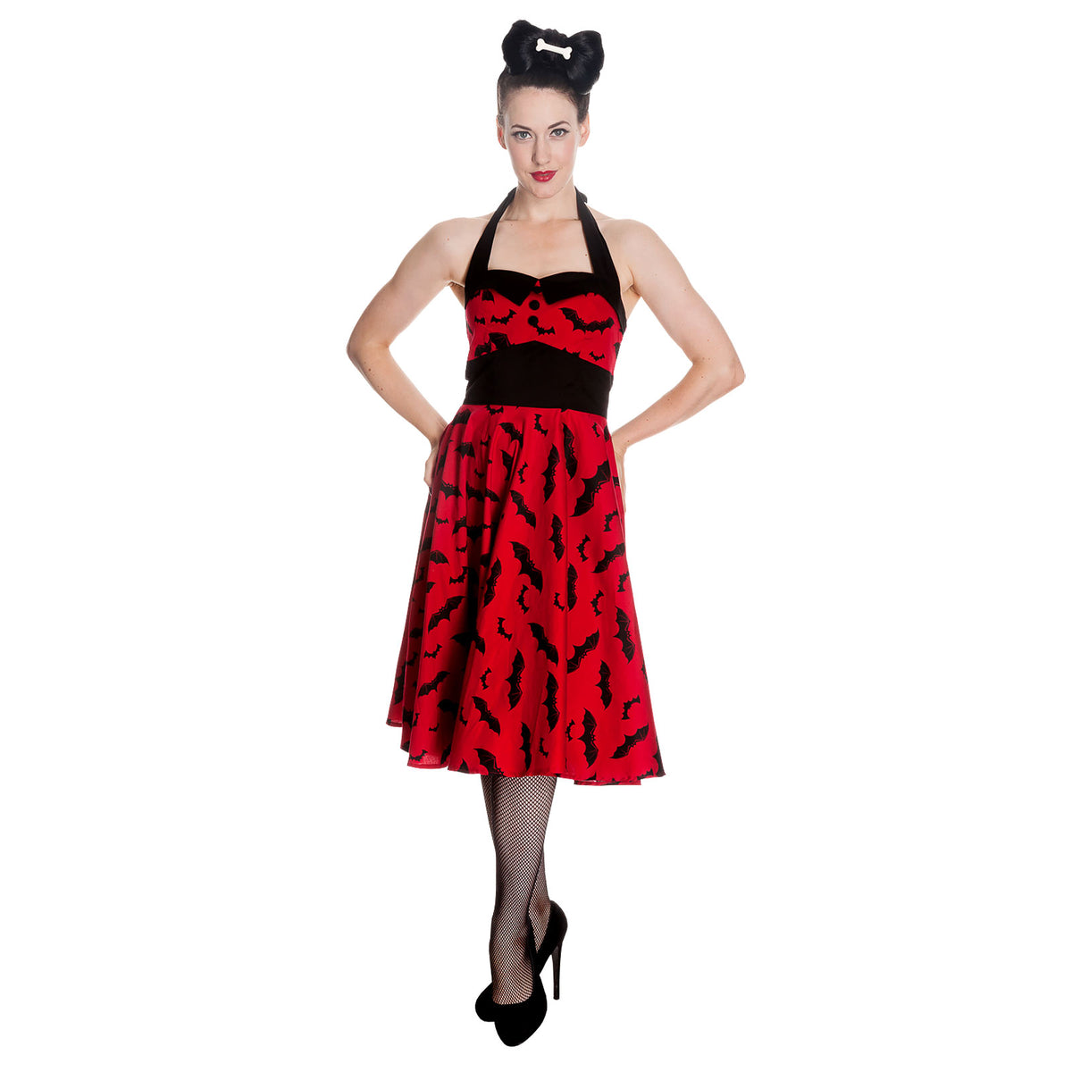 Produktbild Rockabilly-Kleid Bat rot-schwarz