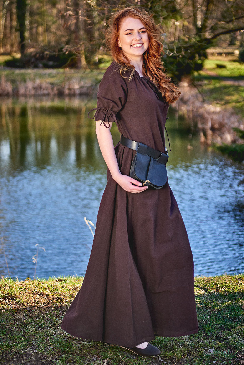 Produktbild Mittelalter Kleid Kurzarm braun