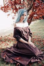 Produktbild Mittelalter Kleid Kurzarm braun