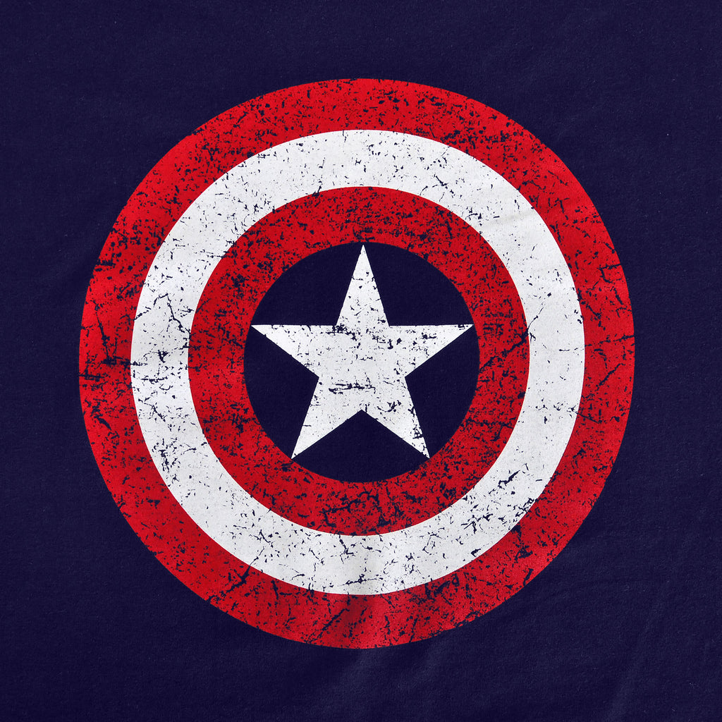 Produktbild Captain America - Distressed Shield Logo T-Shirt blau