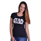 Produktbild Star Wars - Distressed Logo Girlie Shirt schwarz
