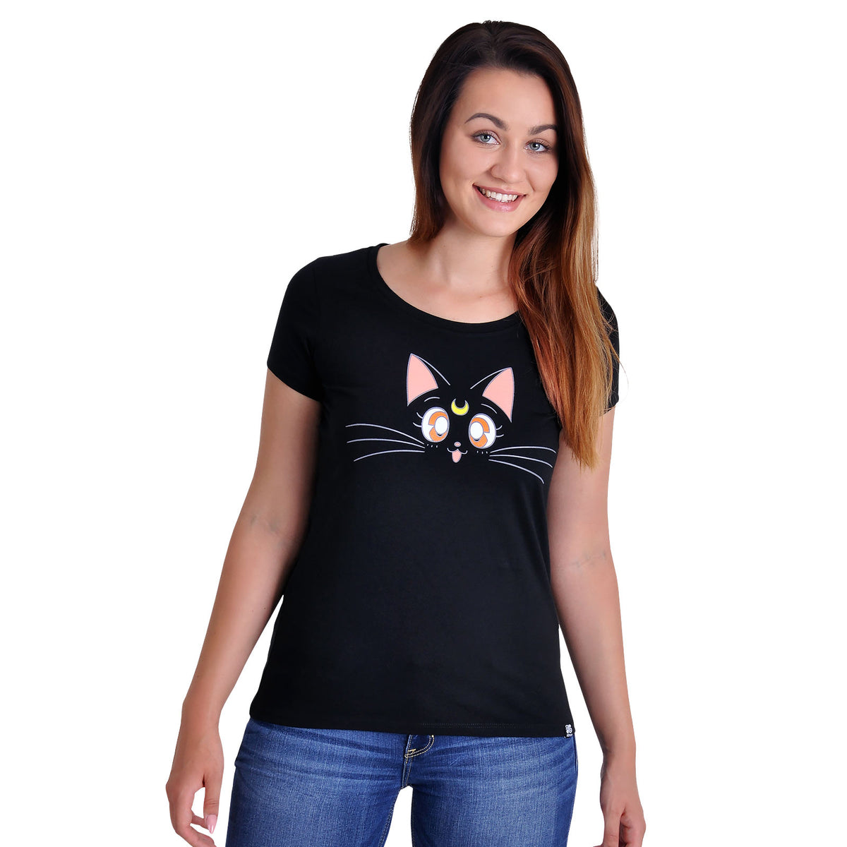 Produktbild Sailor Moon - Luna Girlie Shirt schwarz