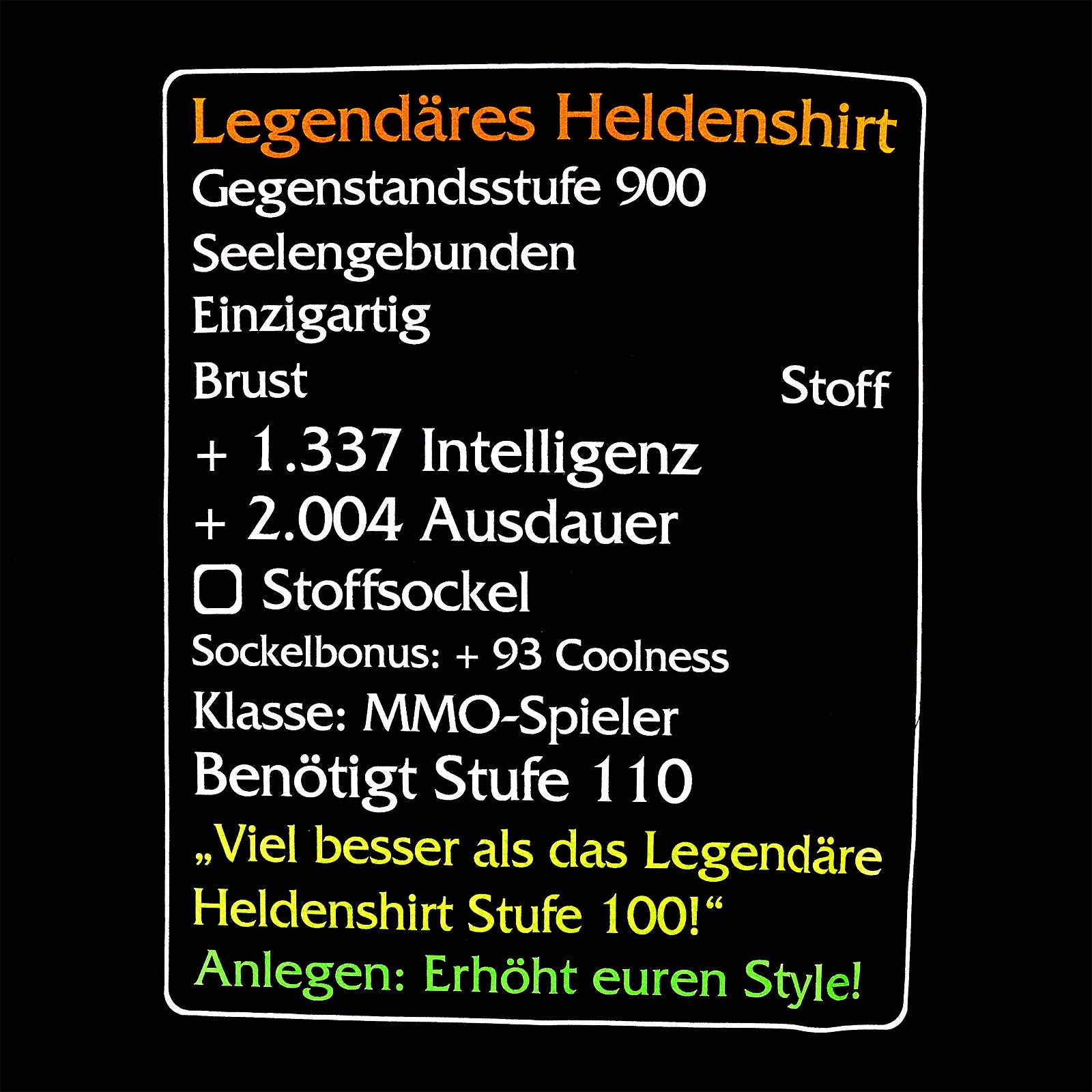 Product image Level-110-Item: Legendary Hero T-Shirt