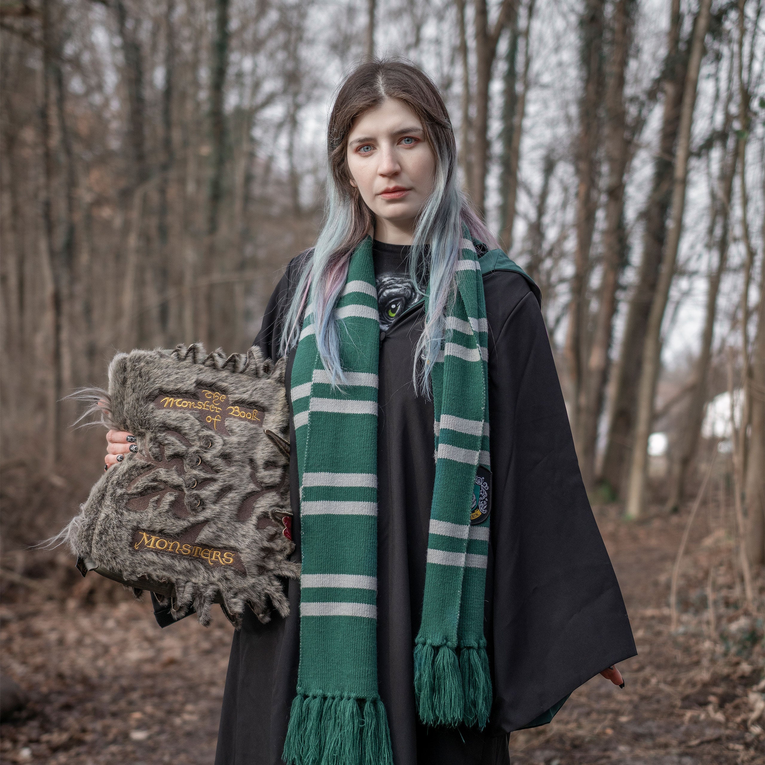Produktbild Harry Potter - Slytherin Strickschal grau-grün