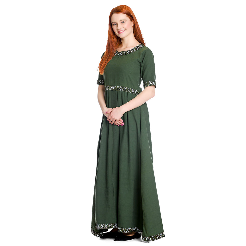 Produktbild Mittelalter Kleid Ennlin mit Kurzarm grün