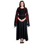 Produktbild Mittelalter Kapuzenkleid Isolde schwarz-rot