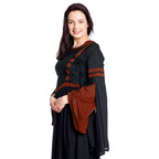 Produktbild Mittelalter Kapuzenkleid Isolde schwarz-rot