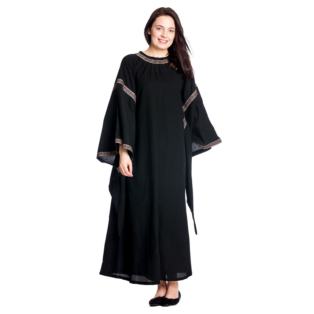 Produktbild Mittelalter Kleid Ida mit Trompetenärmel schwarz