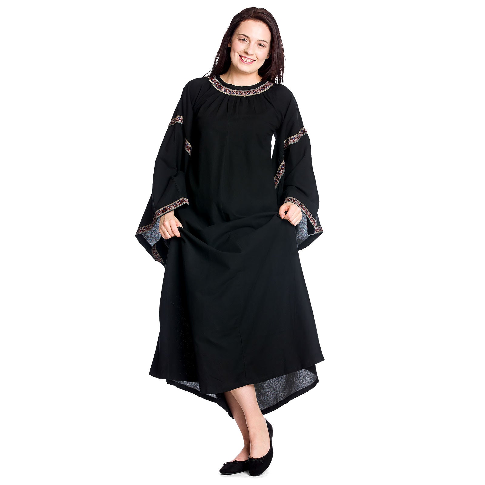 Produktbild Mittelalter Kleid Ida mit Trompetenärmel schwarz