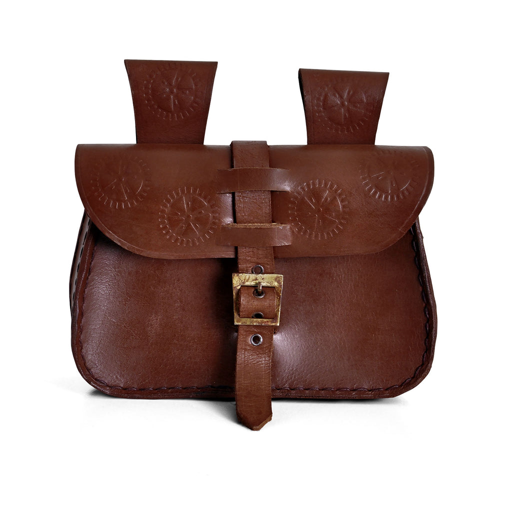Produktbild Mittelalter Gürteltasche mit Prägung braun