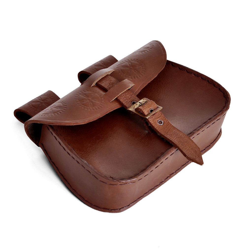 Produktbild Mittelalter Gürteltasche mit Prägung braun